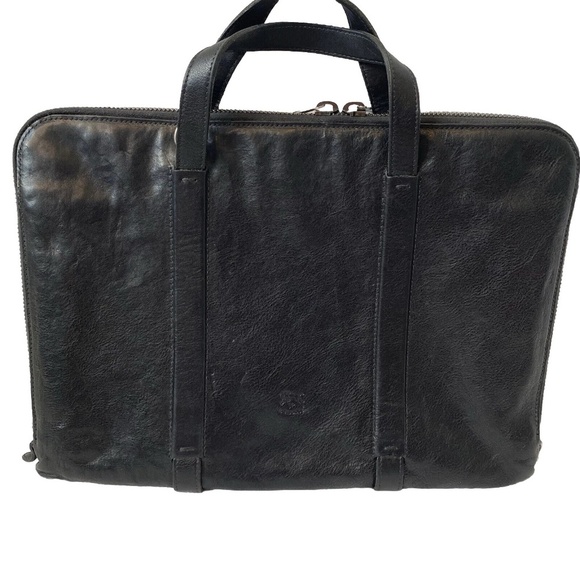 IL Bisonte Black Leather Briefcase GDLC_IB001 - Picture 1 of 13